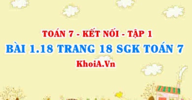 Bài 1.18 trang 18 SGK Toán 7 tập 1 Kết nối tri thức
